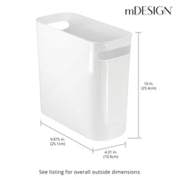 1 x RAW Customer Returns mDesign trash can with handles - ideal as a waste collector or waste paper basket for the kitchen, bathroom or office - square bucket without lid - made of robust plastic - 5.7 liter capacity - set of 2 - gray - RRP €28.21