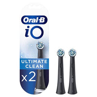 1 x Brand New Oral-B iO Ultimate Clean Replacement for Electric Toothbrush, Pack of 2 Heads, Black - Original - RRP €23.99