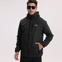 1 x Brand New HVECZIXP Men s Windbreaker Jacket Waterproof Detachable Hooded Jacket, Men s Rain Jacket Lightweight Windbreaker for Trekking - RRP €32.99