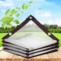 1 x RAW Customer Returns BCBIG tarpaulin waterproof transparent with eyelets, tarpaulin garden furniture, can be used outdoors rainproof, plant insulation, furniture dustproof, with binding rope - 2x2m - RRP €18.14