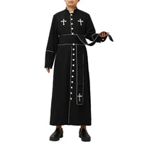 1 x RAW Customer Returns BPURB Roman Catholic Church Priest Soutane Robe with Belt Pope Bishop Pastor Clergy Vestments Men Priest Costume - RRP €53.44