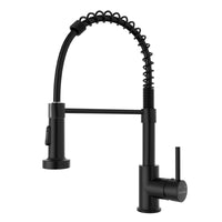 1 x RAW Customer Returns Black kitchen faucet with extendable high pressure shower, DAYONE kitchen faucet 360 rotatable, stainless steel spiral spring faucet kitchen faucet shower faucet, 2 spray modes, single lever sink mixer tap - RRP €55.13