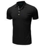 1 x Brand New Men s Polo Shirts Short Sleeve Men s Short Sleeve Breathable Summer Slim Fit Men s Shirts Short Sleeve Casual Shirt Golf T-Shirt Black XL - RRP €23.18