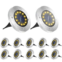 1 x RAW Customer Returns GREPRO Solar Floor Lights 12 Pack, 12 LEDS Solar Lamps for Outdoors, Garden Light Solar IP65 Waterproof Warm White LED Garden Lights Solar for Lawn Driveway Sidewalk Patio Garden Solar Light - RRP €39.99