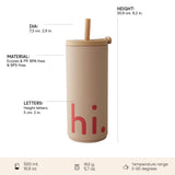 1 x RAW Customer Returns Design Letters Coffee Mug 500 ml Mug with lid straw Travel Mug BPA BPS free Reusable Coffee Mug Coffee To Go Mug with unique closing function Beige - RRP €37.6