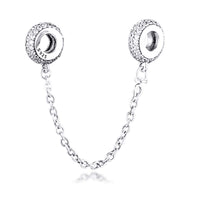 1 x RAW Customer Returns PANDOCCI For Pandora Bracelet Necklace Pave Inspiration Safety Chain Silver Beads with Free CZ Original 925 Sterling Silver Charm DIY Jewelry - RRP €23.88