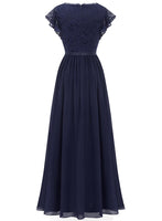 1 x RAW Customer Returns Dressystar Women s Festive Floral Lace Evening Dresses Elegance Floor Length Cocktail Dress Bridesmaid Dress Navy Blue M - RRP €63.52