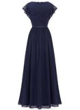 1 x RAW Customer Returns Dressystar Women s Festive Floral Lace Evening Dresses Elegance Floor Length Cocktail Dress Bridesmaid Dress Navy Blue M - RRP €63.52