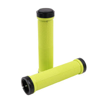 1 x RAW Customer Returns ANCLLO 2 Pairs Straight Bicycle Grips, Double Lock On Locking Mountain Bike Handlebar Anti-Slip Rubber Grips for Cycling Mountain Bike Road Bike MTB BMX Folding Bike - Yellow - RRP €20.4