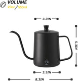 1 x RAW Customer Returns Kettle Pour Over Coffee Kettle with Gooseneck 600ml with Spout Coffee Pot Drip Coffee Machine Long Narrow Stainless Steel Pour Over Kettle Gift - RRP €22.99