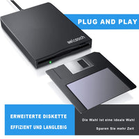 1 x RAW Customer Returns Floppy disk drive, external floppy disk drive, USB floppy disk drive, USB floppy disk drive, 3.5 inch floppy disk reader, 1.44 MB 2 HD external floppy disk drive, suitable for Win7 8 10 XP Plug and Play - RRP €19.15