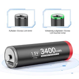 1 x RAW Customer Returns Delyeepow USB-C AA Batteries Lithium Rechargeable, 1.5V 3400mWh USB Rechargeable AA Batteries with 4-in-1 USB-C Charging Cable, 1 Hour Quick Charge, 1500 Cycle, 8 Pack - RRP €38.99