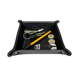 1 x RAW Customer Returns FrasiBags Pocket Tray in Genuine Leather Square, Pocket Empty Centerpiece in Leather, Modern Entrance Key Tray, Pocket Tray Modern Square Design Made in Italy Black  - RRP €34.9