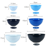 1 x RAW Customer Returns BoxedHome Mixing Bowl Set with Lid, Mixing Bowls, 12 Pack Mixing Bowl Set, Plastic Salad Bowl Non-Slip Stackable Serving Bowls for Kitchen 6 Bowls and 6 Lids, Blue  - RRP €30.24