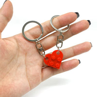 1 x Brand New Heart Keychain, Creative Red Small Heart Brick Keychain Couple Valentines Keychain Matching Keychain Decoration with A Greeting Card for Kids Men Women - RRP €27.6