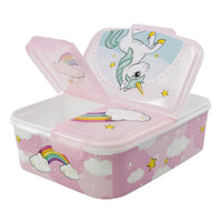 2 x RAW Customer Returns Premium lunch box unicorn lunch box with 3 compartments, Bento lunch box for children - ideal for school, kindergarten or leisure - RRP €24.34