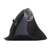 1 x RAW Customer Returns DeLUX Ergonomic Mouse Wireless, Rechargeable Mini Vertical Mouse, Silent Click, 6 Buttons, 4000 DPI, RGB Light, Multi-Device, for Carpal Tunnel, for Computer Laptop PC Mac M618MINI-Iron Grey  - RRP €42.98