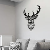 1 x RAW Customer Returns Metal wall decoration - deer I 43 x 54 cm abstract metal wall art for bedroom, bathroom, living room, home I decoration made of wire and iron I D1146-TD2BC - RRP €42.35