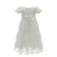 1 x RAW Customer Returns Leideur Baby Girl Baptism Dress Long White Wedding Dresses Formal Wedding Dresses for Newborns 12 Months, White 4  - RRP €35.99