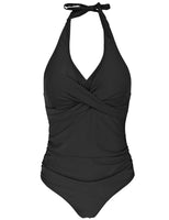 1 x RAW Customer Returns UMIPUBO Swimsuit Women Tummy Control, Halter Neck Sexy Push Up Swimsuit, Slim One Piece Swimsuit Swimwear Swimsuit Black, L  - RRP €37.99