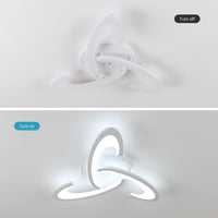 1 x RAW Customer Returns DELIPOP Modern LED Ceiling Light, 36W 4000LM White Acrylic Ceiling Chandelier Curved Design, Ceiling Lamp for Living Room, Bedroom, Kitchen, 3 heads, 6500K Cold White - RRP €40.79