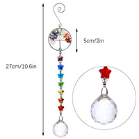 2 x Brand New Crystal Tree of Life Ornaments Crystal Suncatcher 7 Chakra Ornament Tree Life Stones Crystal Ball Pendant Outdoor Garden Decoration Car Decorative Stones Prism Chakras - RRP €40.8