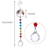 2 x Brand New Crystal Tree of Life Ornaments Crystal Suncatcher 7 Chakra Ornament Tree Life Stones Crystal Ball Pendant Outdoor Garden Decoration Car Decorative Stones Prism Chakras - RRP €40.8