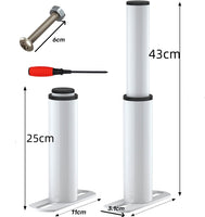 1 x RAW Customer Returns EURXLQ 2 pcs bed feet retractable 25-43cm, white bed legs adjustable, bed frame legs, bed feet, durable slatted support leg, metal furniture support feet, suitable for bed frame, cupboard, sofa - RRP €30.0