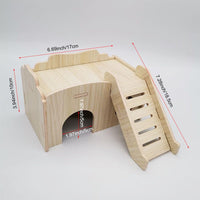 3 x Brand New Guinea pig house, hamster house, dwarf hamster house, hamster hiding place, hamster corner house, hamster house wood, pet small animal hiding place made of wood, for hamsters, chinchillas, squirrels, guinea pigs - RRP €19.62