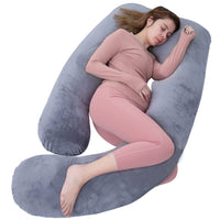 1 x RAW Customer Returns AS AWESLING Pregnancy Pillow, U-shaped Full Body Pillow, Nursing Pillow, Support and Pregnancy Pillow for Pregnant Women with Removable Cover Dark Grey Made of Cotton - RRP €33.14