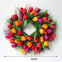 4 x Brand New UNIE 45cm Artificial Silk Tulip Flower Wreaths Spring Wreath for Easter Wedding Decoration - RRP €134.44