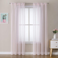 1 x RAW Customer Returns MIULEE Set of 2 Sheer Voile Curtains Rod Pocket Transparent Curtain Made of Voile Polyester Window Curtain Transparent Living Room Airy for Bedroom 140 X 215 cm W x H , Rod Pocket Light Yellow - RRP €18.65