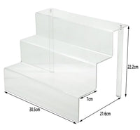 1 x RAW Customer Returns Combination of Life 30.5x21.6x22.2cm transparent acrylic exhibitor with 3 levels display acrylic staircase 3 steps - RRP €14.99