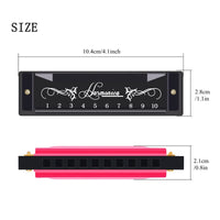 1 x RAW Customer Returns OriGlam Blues Harmonica Mouth Organ, Diatonic Blues Harmonica Key of C, 10 Holes 20 Notes Blues Harp Mouth Organ Harmonica Black  - RRP €25.2