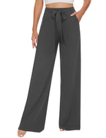 1 x RAW Customer Returns Tapata women s wide leg pants elegant with pockets high waist tailored yoga pants, Tall Long Regular Petite for everyday wear elegant pants gray, M - RRP €57.42