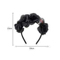 52 x RAW Customer Returns Dia de Muertos headband, decorative headband with black roses, Halloween headband, Mexican floral hair bands, Carnival Cosplay Costume Party Halloween Party - RRP €467.48