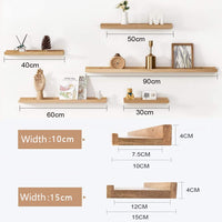 2 x RAW Customer Returns Gieanoo wooden picture rail, 30 cm oak shelf, solid floating shelf, wall shelf, spice rack, hanging shelf, ideal for living room, bedroom, bathroom - RRP €44.36