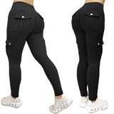 1 x RAW Customer Returns Nuofengkudu Gym Women s Legging Push up High Waist Cargo Pocket Elastic Soft Sports Fitness Running Yoga Pilates Tights Gymnastics Pants Jogging Tights Y-Black M - RRP €31.99