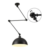 1 x RAW Customer Returns Hanging lamp dining table E27, pendant light black height adjustable pendant light vintage industrial with swivel arm round metal lampshade dining room lamp pendant lamp for kitchen living room bedroom - RRP €70.48