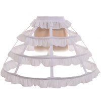 1 x RAW Customer Returns GRACEART Women s Petticoat Underskirt 3 Hoop Crinoline Lace Skirt White  - RRP €28.99