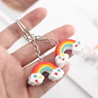 2 x Brand New PRETYZOOM 5Pcs Rainbow Keychain Funny Small Keyring Key Holder Key Decoration for Women Girls Kids - RRP €19.38