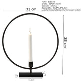 1 x RAW Customer Returns TABIAN Black Candle Holder Modern Style 25cm Metal Candlestick Table Decoration Romantic Ornament Home Decoration Home Decor Pillar Candle Holder Black Iron Decor - RRP €23.41