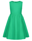 1 x Brand New GRACE KARIN Girls Dresses 134 Children s Dress 140 Cotton Simple Classic Casual Knee Length Green - RRP €27.6