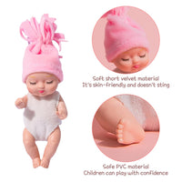 1 x Brand New DAJASD Mini Reborn Dolls, 8 Piece Doll and Clothes Set, New Born Baby Doll Mini Sleeping Rebirth Dolls, Silicone Baby Dolls for Children 3 Years  - RRP €19.2