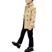 1 x RAW Customer Returns amropi Children s Trench Coat Elegant Coat with Belt Lightweight Double Breasted Jacket Khaki, 2-3 years - RRP €34.99