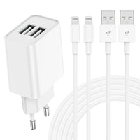 1 x RAW Customer Returns iPhone charging cable with power supply, dual port USB charger with 2 pack Apple original Lightning cable 1M MFi Certified , Apple charging adapter socket for iPhone 13 12 11 Pro Mini Max XR X 8 Plus 7 6S SE, iPad - RRP €12.1