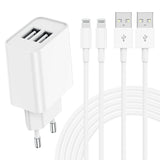 1 x RAW Customer Returns iPhone charging cable with power supply, dual port USB charger with 2 pack Apple original Lightning cable 1M MFi Certified , Apple charging adapter socket for iPhone 13 12 11 Pro Mini Max XR X 8 Plus 7 6S SE, iPad - RRP €12.1