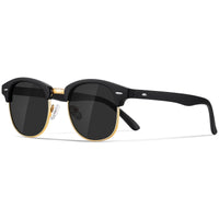 1 x RAW Customer Returns Occhsouo Unisex Polarized Sunglasses Half Frame Sunglasses Men Women Classic Retro UV400 Protection Rectangle Sunglasses Metal Frame Outdoor Leisure Driving Travel Protection, 2 Black Frames with Black Gold Trim - RRP €58.8