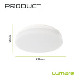 1 x RAW Customer Returns Lumare LED ceiling light 18W round 220mm with motion detector 1600lm IP45 ceiling lamp Lamp for living room bathroom 3000K warm white - RRP €26.99