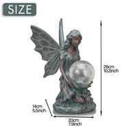 1 x RAW Customer Returns TERESA S COLLECTIONS garden decoration for outdoors, elf garden figures solar glass balls lighting 26 cm elf angel garden figure fairies statue made of resin solar figures fairy fairy figure gifts for women - RRP €27.22